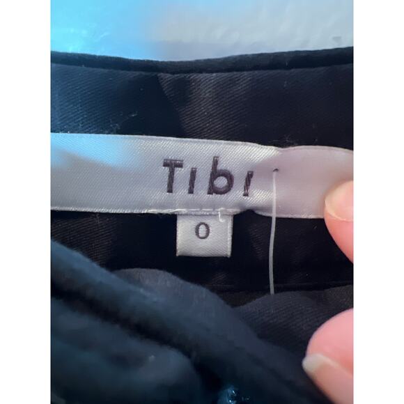 New Tibi Sequin Pant Navy Black Combo Wool Trouser 0 / XS - Picture 8 of 14